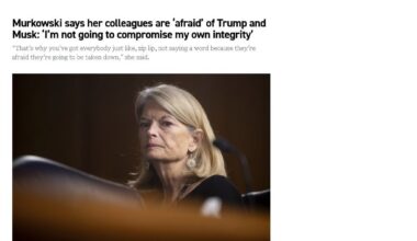 GOP Senator Lisa Murkowski said her Republican colleagues are afraid of challenging Trump or Musk, knowing she could face an expensive primary challenge for her criticism of the administration