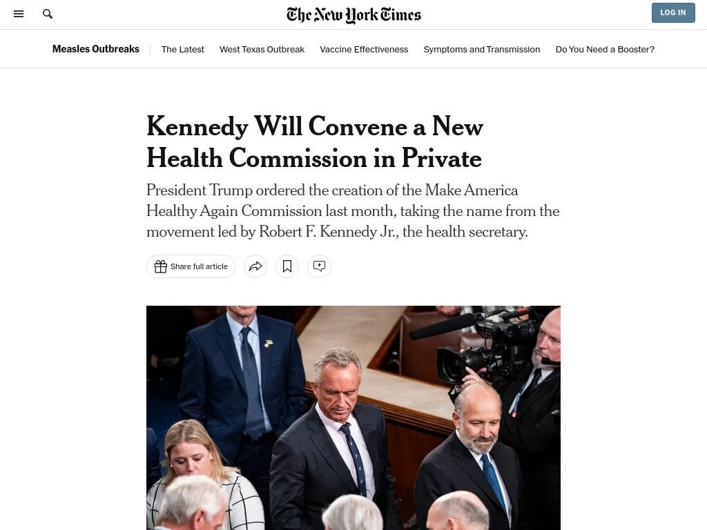 Trump claims to be the most transparent president in history. But his "Make America Healthy Again Commission" meets in private, behind closed doors, with no public record or published agenda.