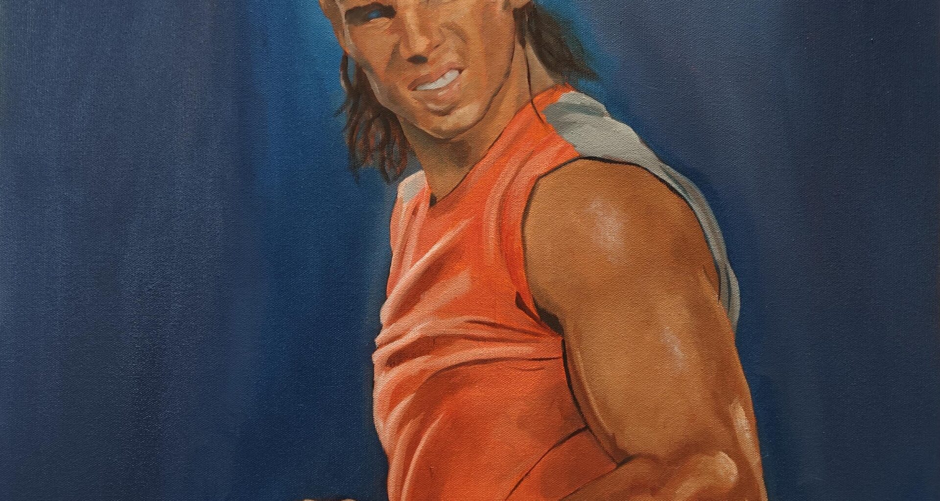 An oil painting of a Legend. Oil on canvas, by me.