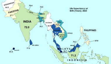 [OC] Life expectancy in South and South East Asia