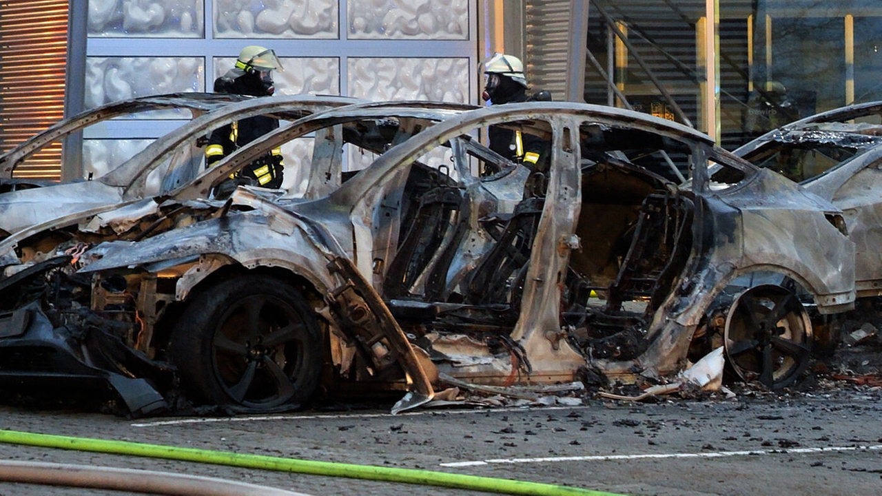 Tesla-Protesttag? Feuer zerstört 7 Elektroautos in Ottersberg