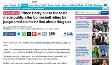 Harry’s partially redacted visa file will be made public this week