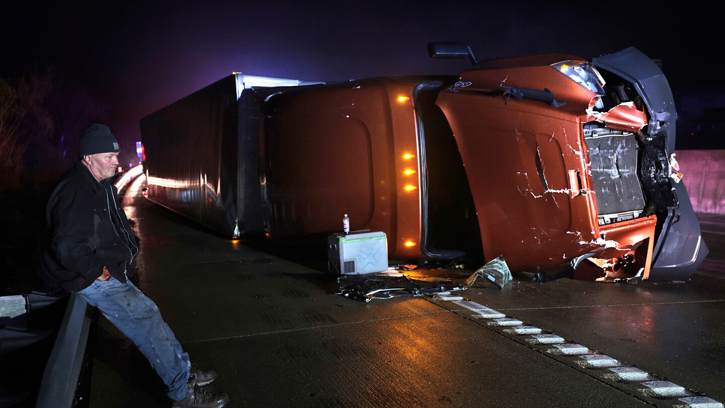 Monster storm across the US sparks threat of tornadoes and fire, killing at least 16