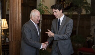 King Charles III welcomes Canada's Trudeau for talks overshadowed by Trump's annexation comments