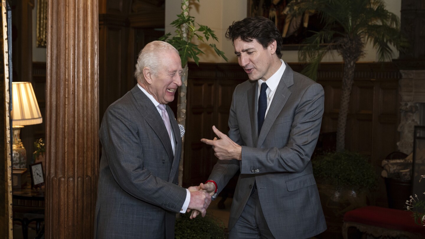 King Charles III welcomes Canada's Trudeau for talks overshadowed by Trump's annexation comments