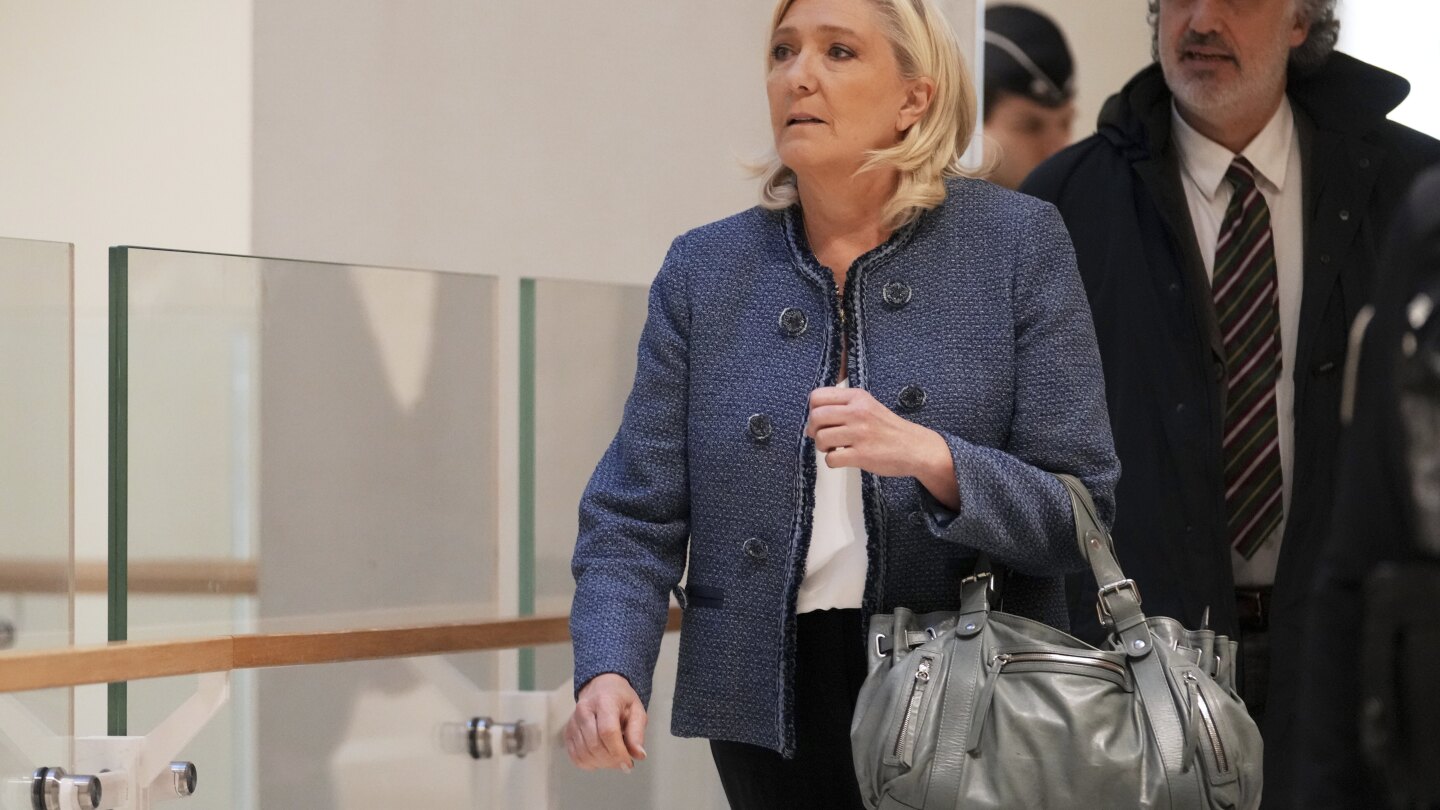 Far-right leader Marine Le Pen is barred from seeking public office for embezzlement