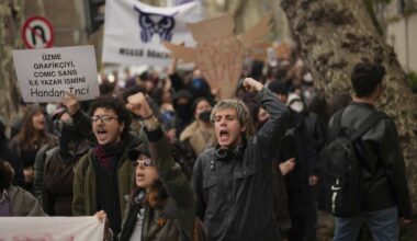 Police use force to break up protests at a university in Turkey's capital