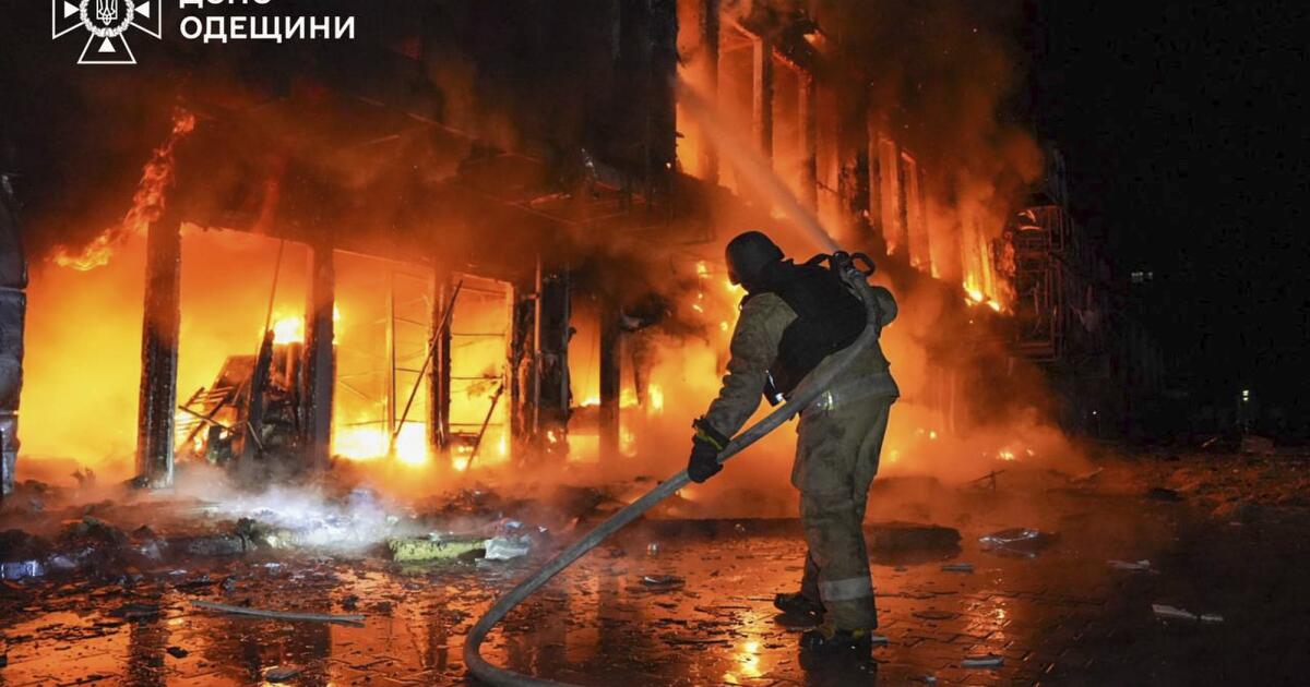 Russian drones strike the Ukrainian port city of Odesa