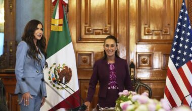 Kristi Noem, Trump's secretary of Homeland Security, meets Mexican president