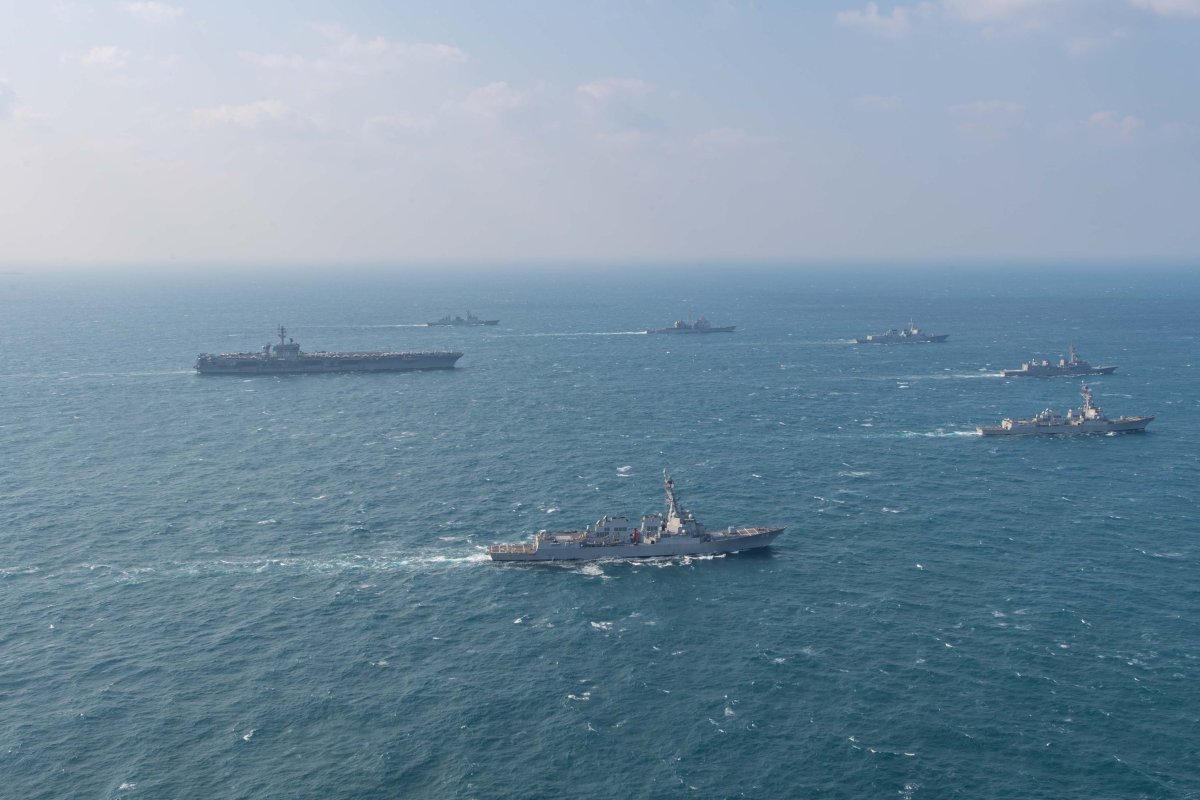 U.S. Aircraft Carrier Conducts Trilateral Naval Exercise