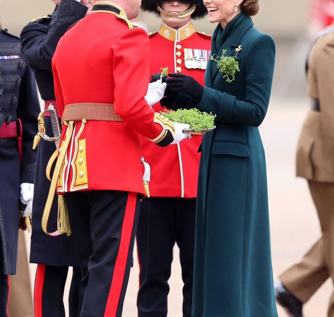 The Princess of Wales, Colonel of the Irish Guards, attended the St Patrick’s Day parade ☘️