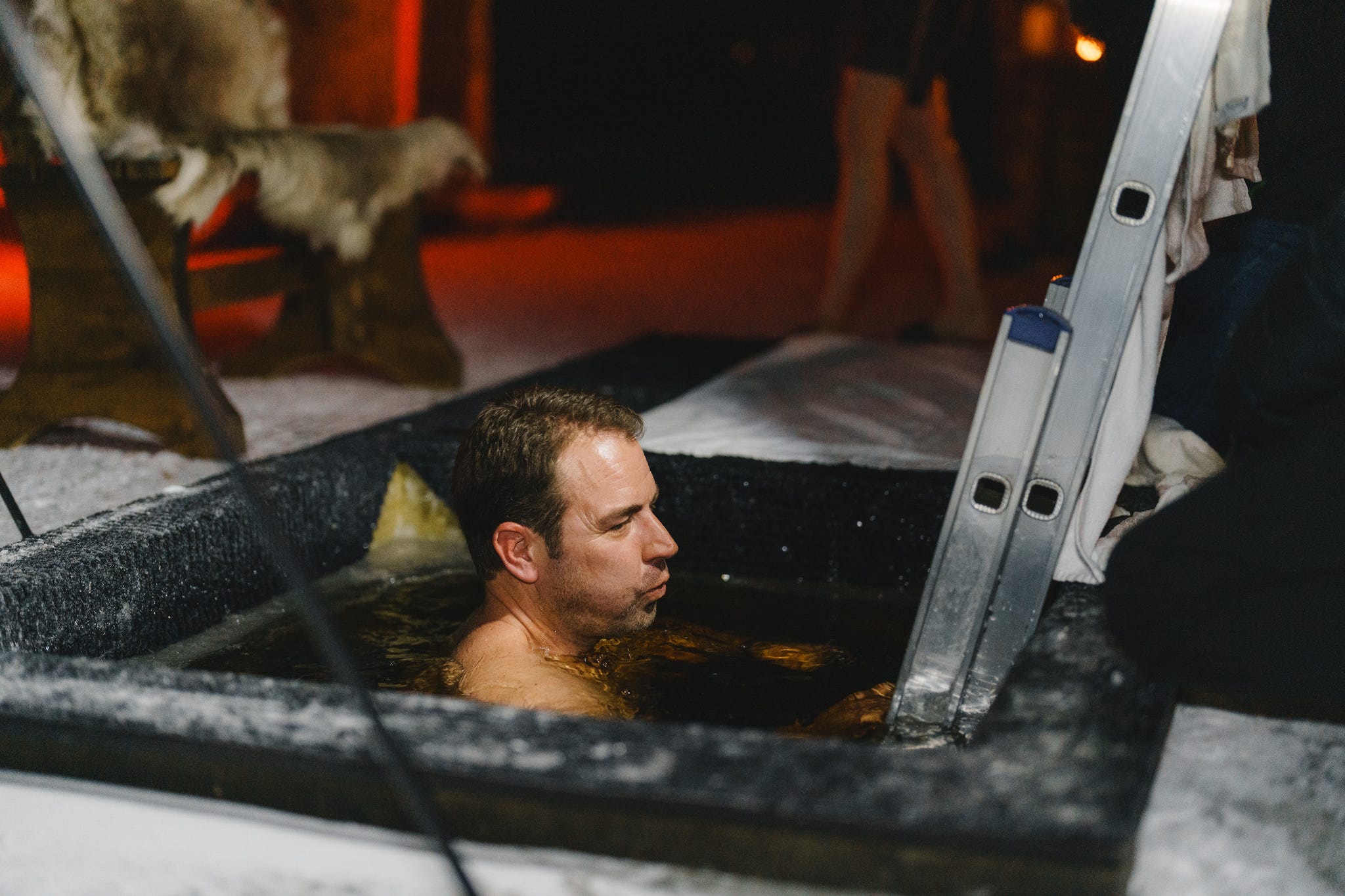 cold plunge through the ice