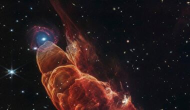 Webb Space Telescope captures a star in the making and a galaxy far, far away