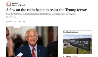 As Trump mayhem spreads, MAGA unity cracks. From the Wall Street Journal editorial board to Fox News, capitulation is on the way out. By Dana Milbank