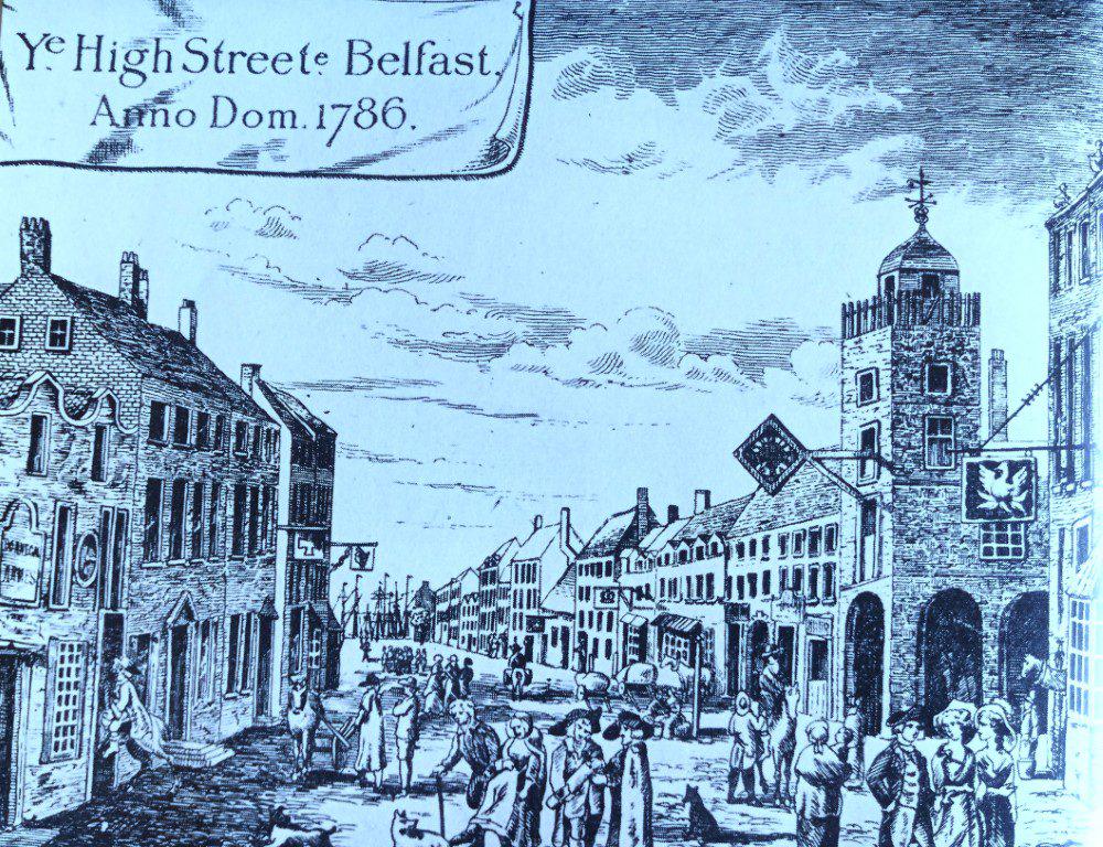 Castle Place leading to High Street in 1786