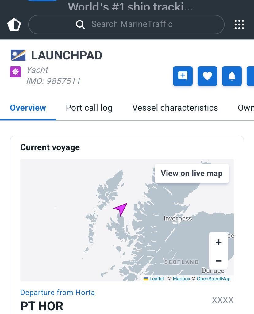 Mark Zuckerburg's yacht in Scottish waters