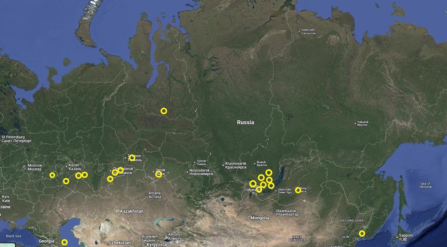 20 ruZZian soldiers that recently surrendered to AZOV (earlier post). Here's where they came from.