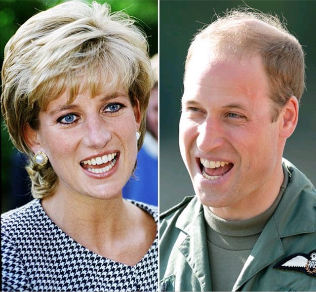 Prince William looks identical to his mother, the late Princess Diana.