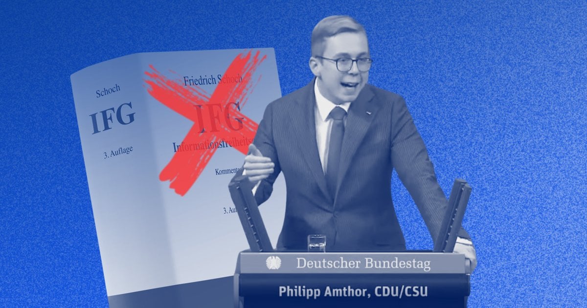 In den Koalitionsverhandlungen drängen CDU und CSU darauf, das Recht auf staatliche Informationen abzuschaffen. Angetrieben wird das Vorhaben von Philipp Amthor – der wegen seiner umstrittenen Nebentätigkeiten bei Augustus Intelligence selbst unter IFG-Anfragen zu leiden hatte.