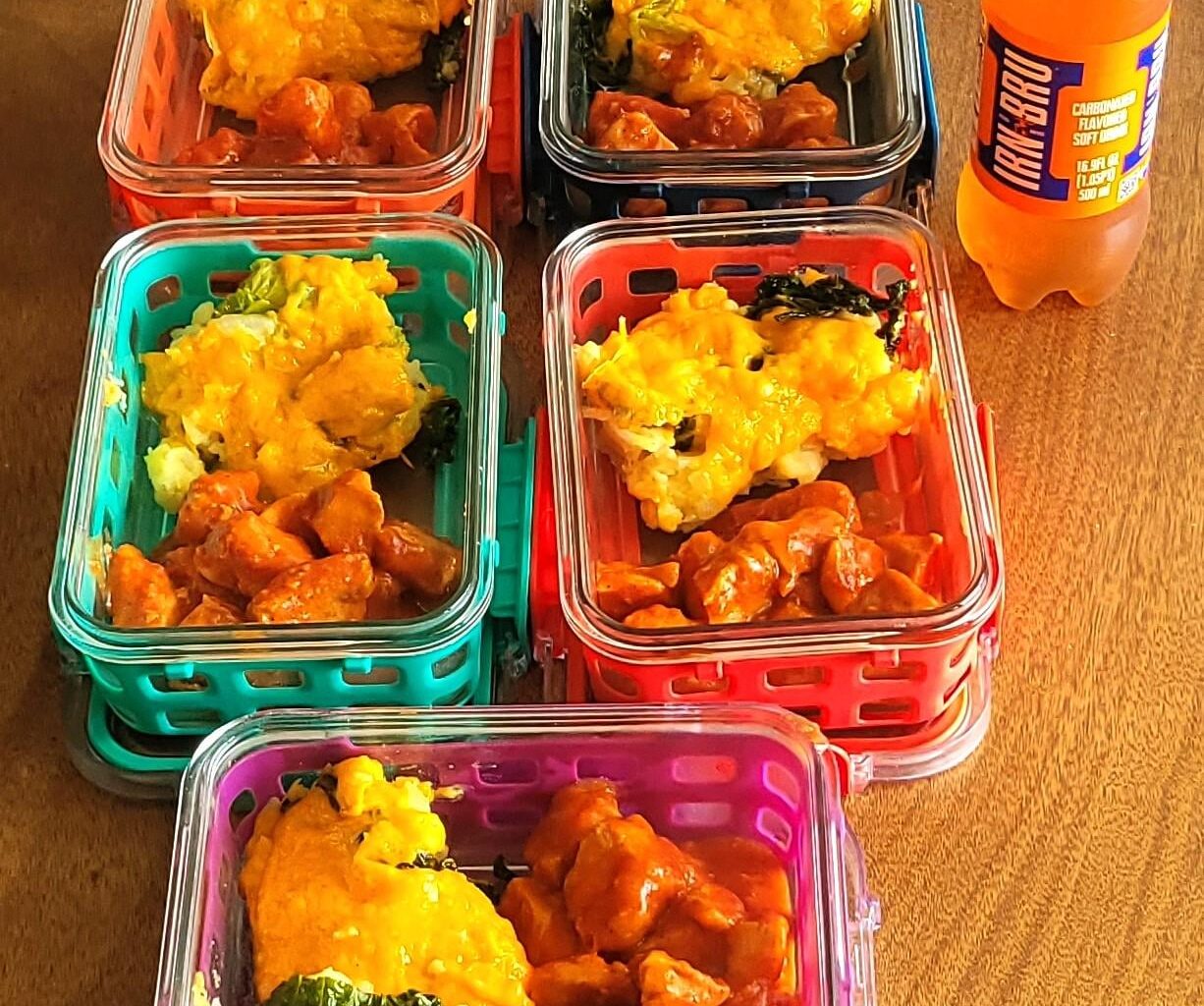 I use my lunches to explore food from around the world and this week I went Scottish with Rumbledethumps and Irn Bru Chicken.