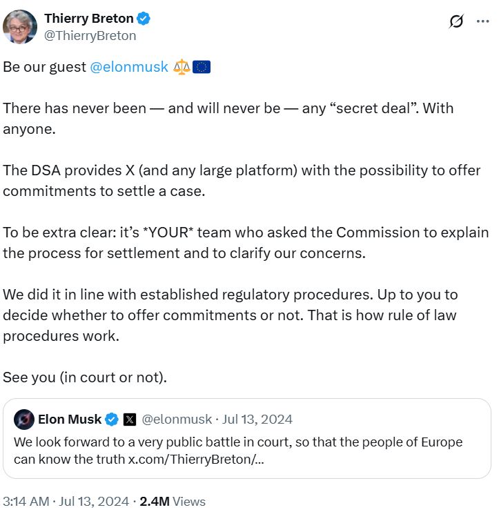 European Union, Elon Musk