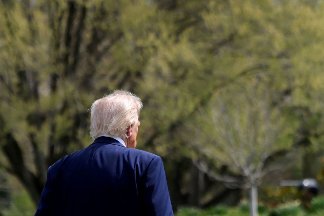 President Donald Trump walks to board Marine One on Thursday.