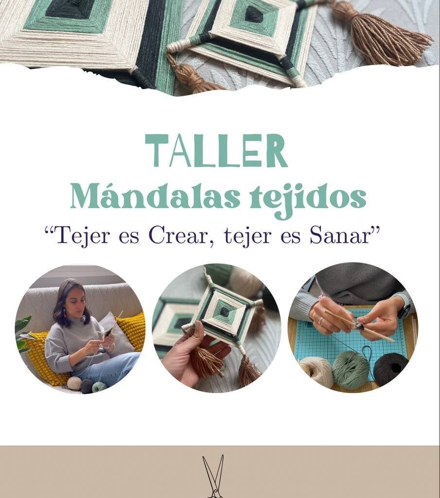 Si alguien busca un plan tranqui y creativo en Madrid, este taller de tejer mándalas pinta muy bien. Lo organiza una amiga y el ambiente es muy chill