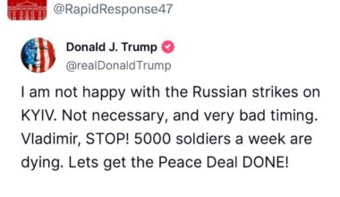 Trump is getting upset with his war criminal husband