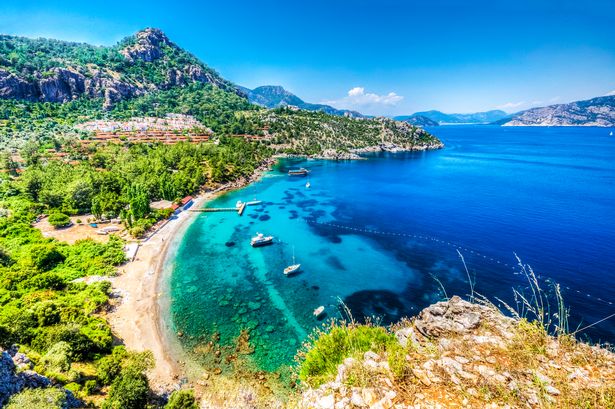 Turunc Bay in Marmaris. Turunc is popular tourist destination in Turkey.
