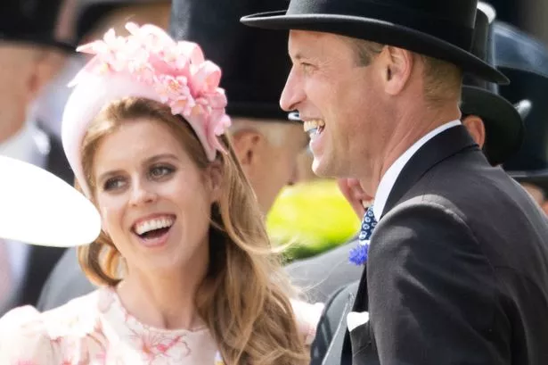 Prince William, Prince of Wales and Princess Beatrice of York attend day two of Royal Ascot 2024 at Ascot Racecourse on June 19, 2024 in Ascot, England. (Photo by Samir Hussein/WireImage)