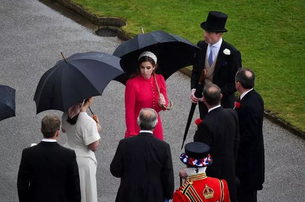 Beatrice and Eugenie joined William at the garden party this week