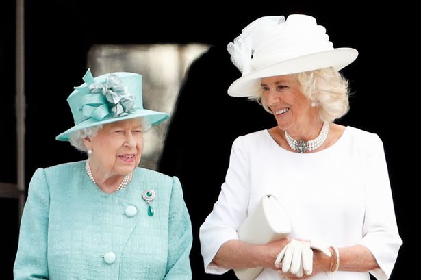 Queen Camilla with the late Queen Elizabeth II