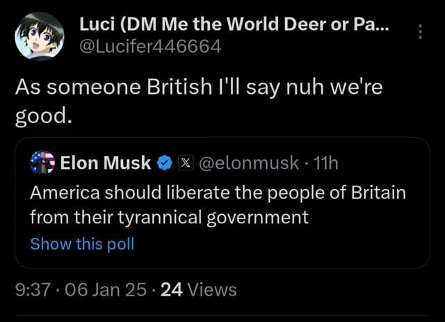 If Nazi Germany couldn't invade the UK I don't think the USA is gonna do it!