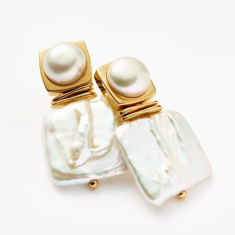 Square Pearl Statement Earrings