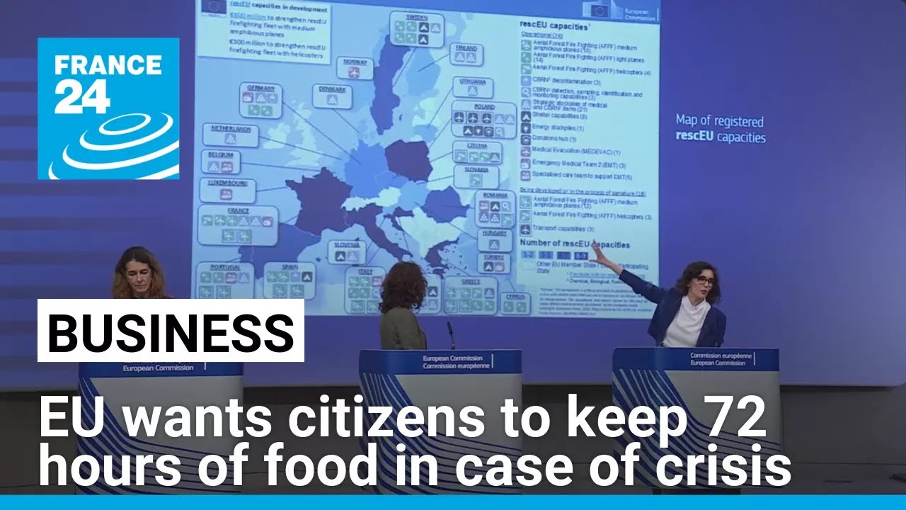 EU wants citizens to stockpile supplies to last three days in case of crisis • FRANCE 24 English