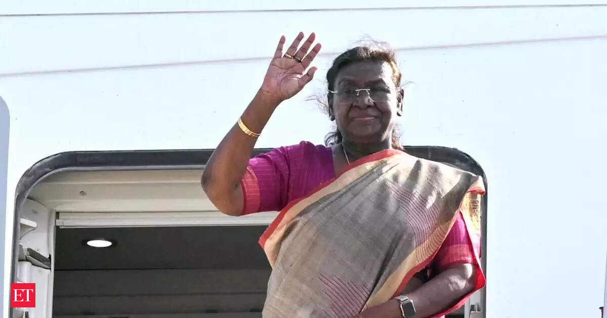 President Droupadi Murmu arrives in Portugal's Lisbon