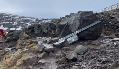 Mt. Esja landmark falls — “Steinn” now lying on its side