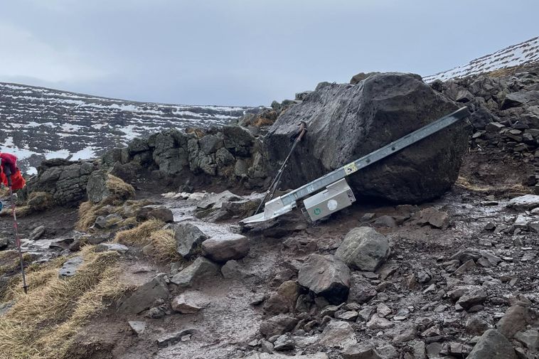 Mt. Esja landmark falls — “Steinn” now lying on its side