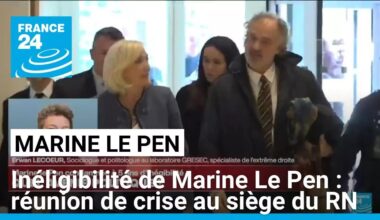 Inéligibilité de Marine Le Pen : réunion de crise au siège du RN • FRANCE 24