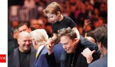 Elon Musk attends UFC fight in Miami, reshares this photo with Trump and son X