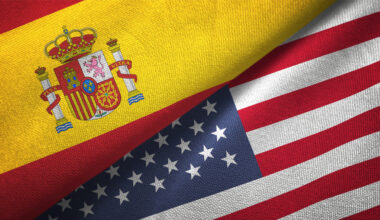 Spain and US flag