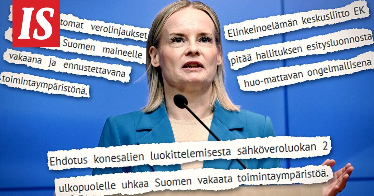 Riikka Purra haluaa nostaa datakeskusten ja kaivosten sähköveroa – elinkeinoelämä tyrmää