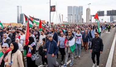 Groot protest in Rotterdam tegen oorlog in Gazastrook