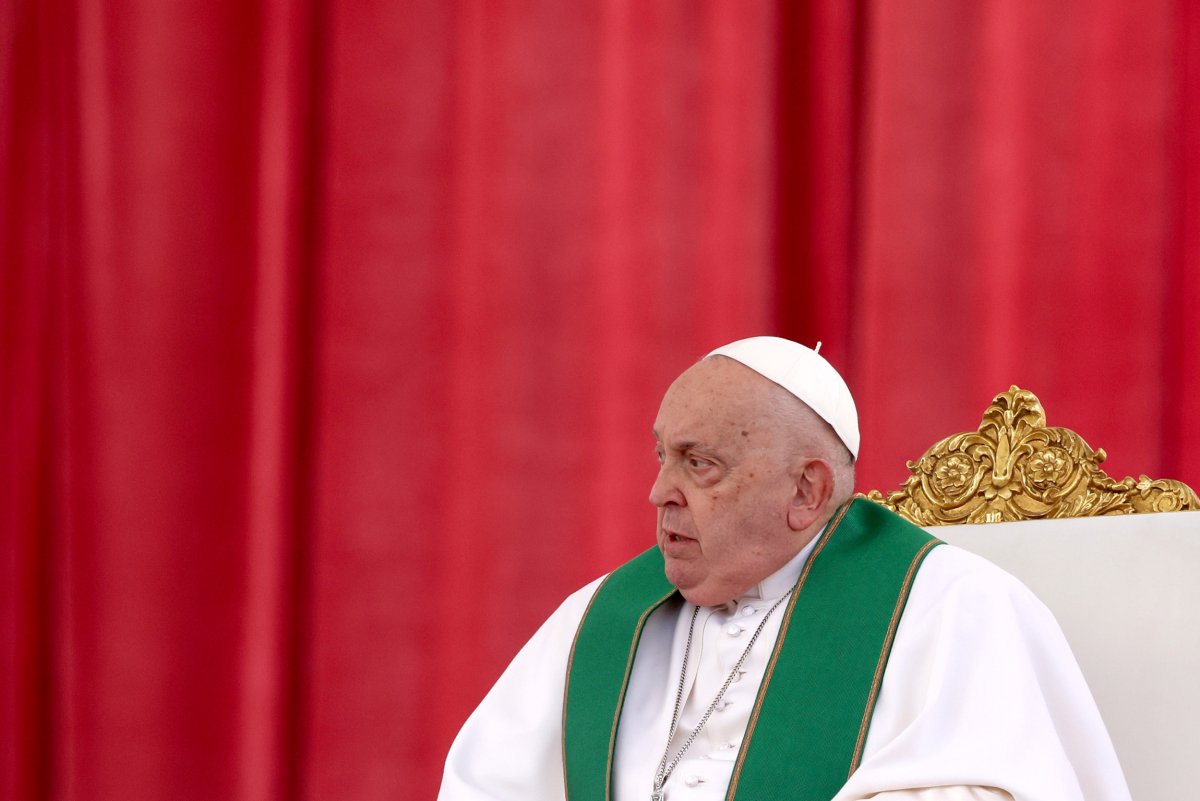 Pope Francis presides over a Mass