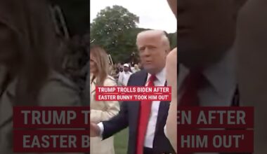 Trump trolls Biden for letting Easter Bunny lead him away from the media #foxnews #trump #shorts