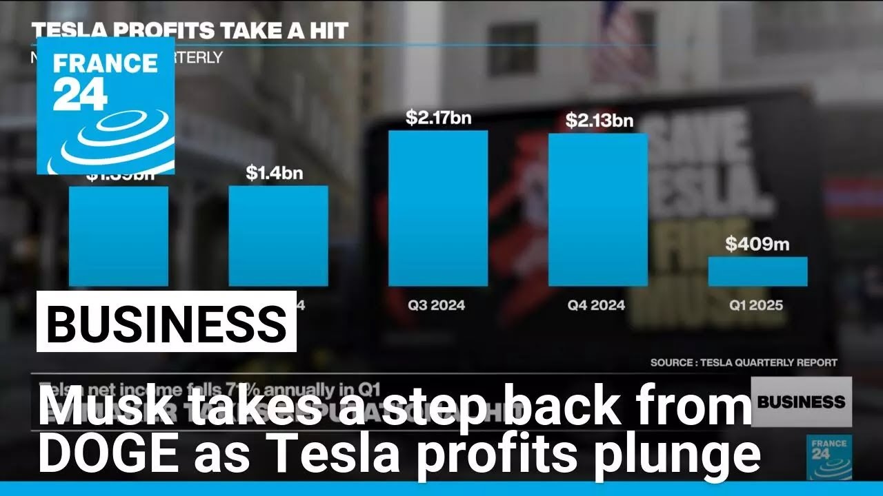 Musk vows to spend more time on Telsa after net income falls 71% • FRANCE 24 English