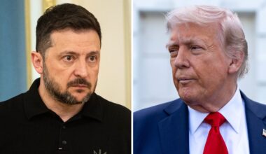 Volodymyr Zelenskyy and Donald Trump. Pics: AP
