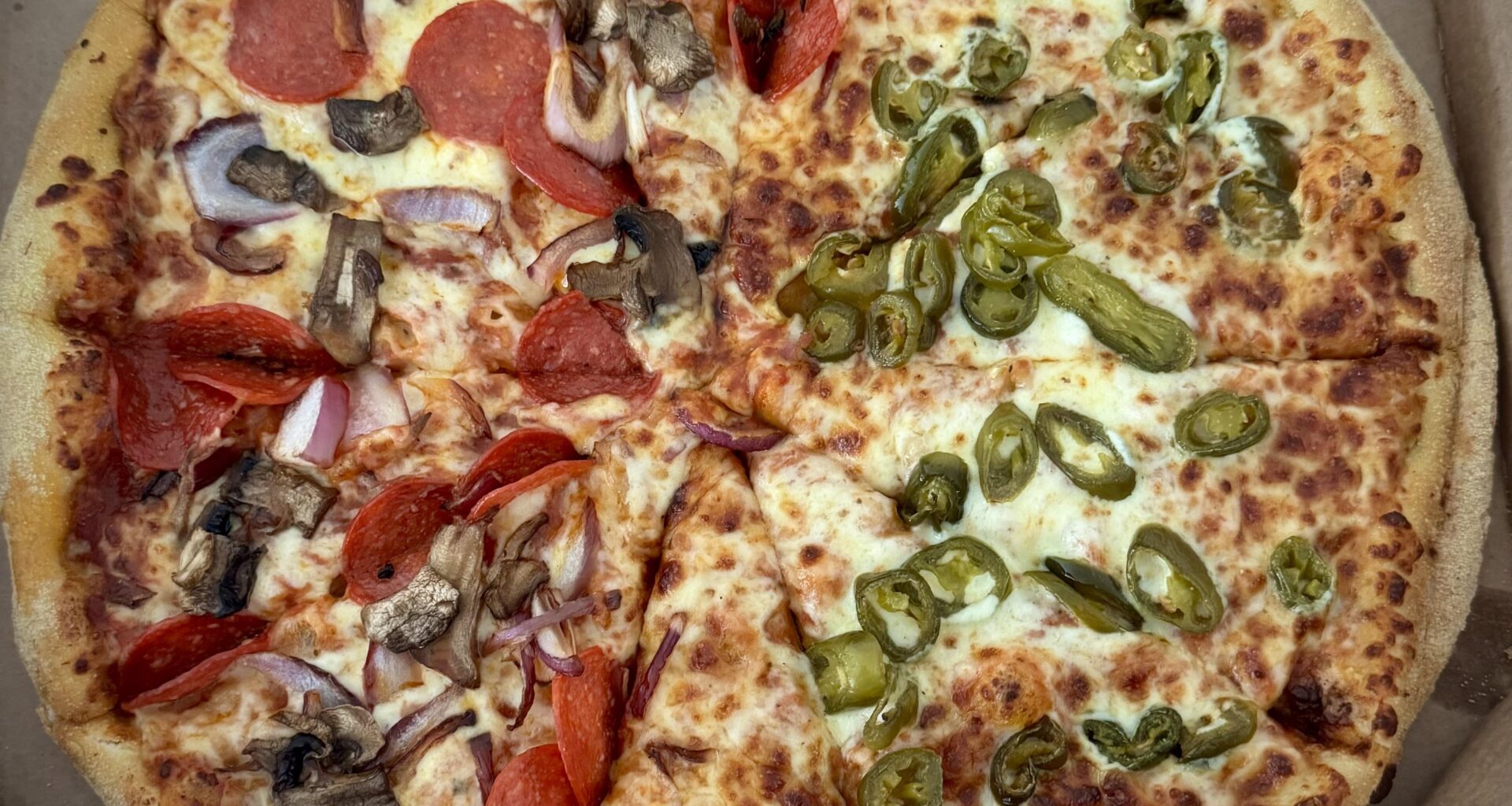 Dominos jezzed my order right up. The right hand slices were eaten as dares only. Got a free corrected replacement sent out so happy days.