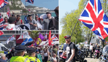 'Enough's enough!' Britain 'way beyond' point of return as thousands descend on Dover to protest illegal migration