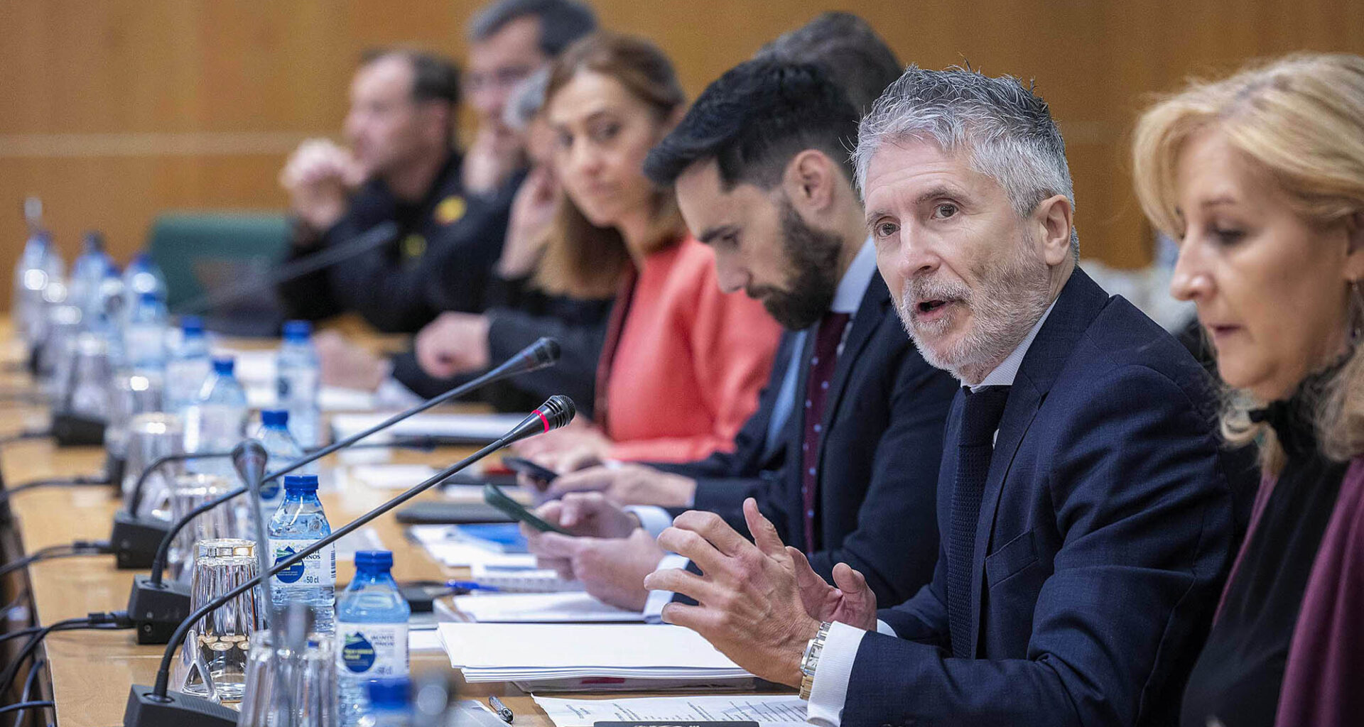 Fernando Grande-Marlaska durante la reunión del Comité de Coordinación extraordinario para la declaración de emergencia